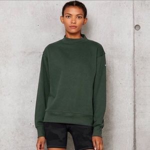 NWT Alo Yoga Mock Neck Long Sleeve Freestyle Sweatshirt Forest Green -Size Small